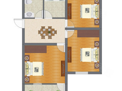 3室1厅 59.78平米