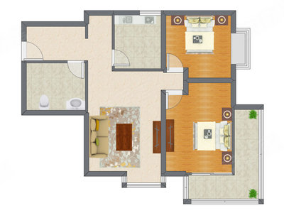 2室1厅 113.60平米户型图