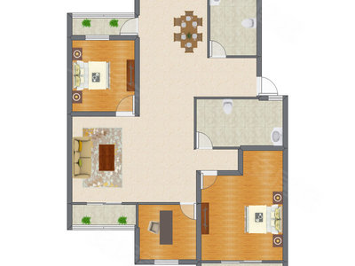 3室2厅 135.60平米