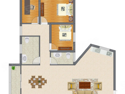 3室2厅 106.78平米