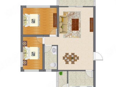 2室2厅 89.50平米