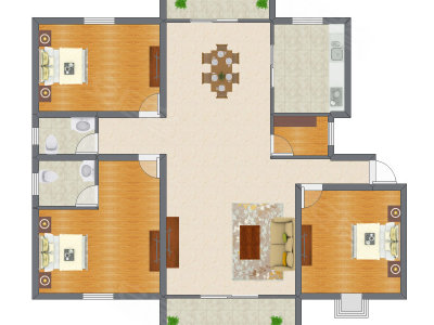 3室2厅 132.22平米