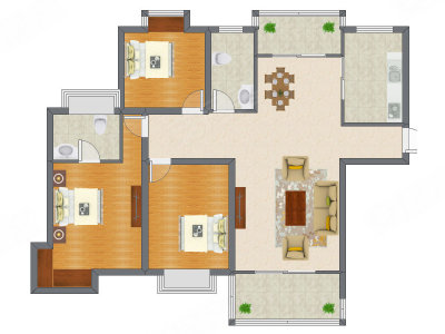 3室2厅 136.60平米