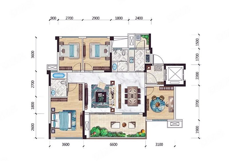 树高翡丽花园城4室2厅2卫118㎡南北68万