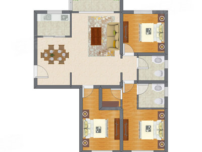 3室1厅 127.00平米