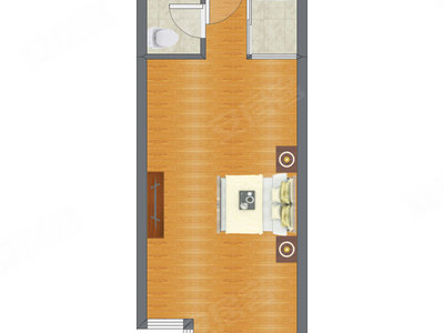 1室0厅 49.15平米户型图