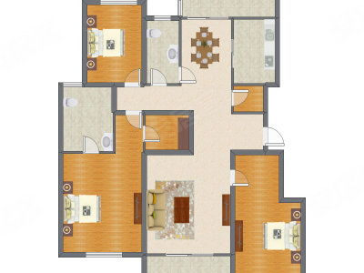 3室2厅 164.64平米