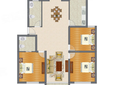 3室2厅 128.82平米