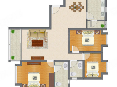 3室2厅 122.65平米