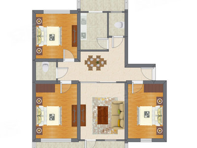 3室2厅 111.20平米户型图