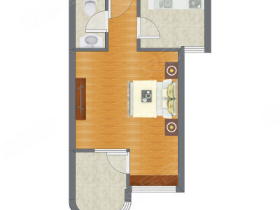 1室0厅 47.47平米户型图