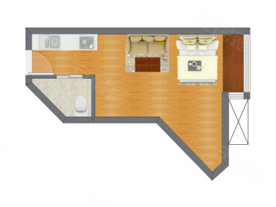 1室0厅 24.75平米户型图