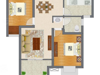 2室2厅 73.00平米