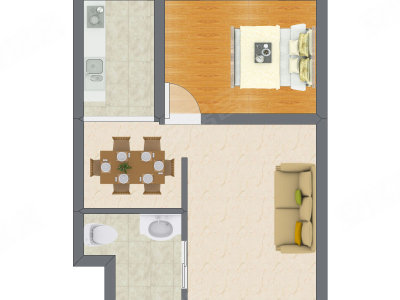 1室1厅 54.10平米