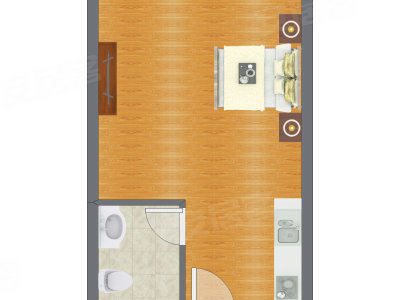 1室0厅 31.21平米户型图