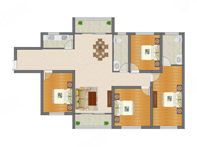 4室2厅 130.78平米