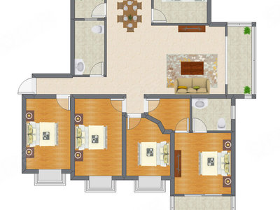 4室2厅 165.76平米
