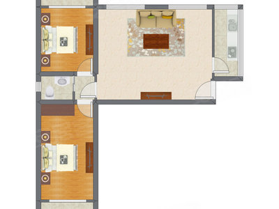 2室1厅 97.93平米户型图