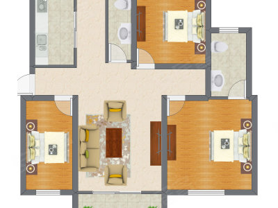 3室2厅 78.96平米
