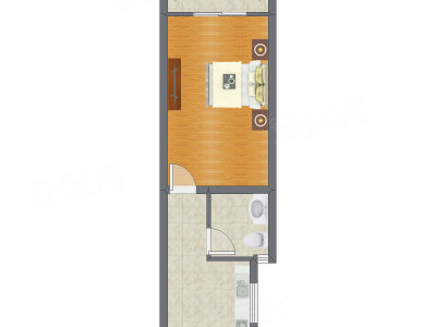 1室0厅 41.52平米户型图