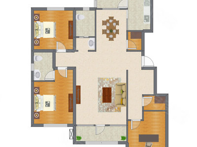 3室2厅 150.47平米