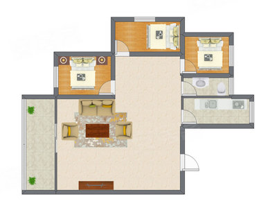 3室2厅 78.45平米