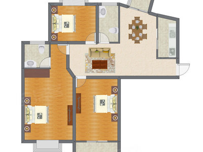 3室1厅 92.45平米