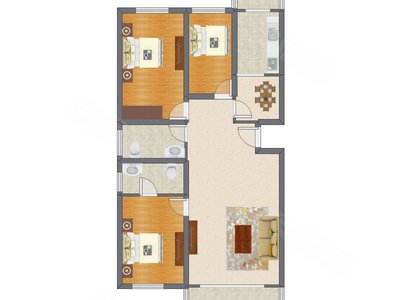 3室2厅 148.64平米