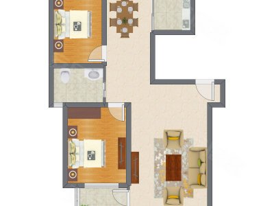 2室2厅 101.50平米
