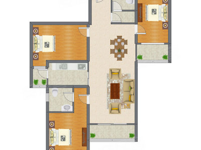 3室2厅 146.01平米
