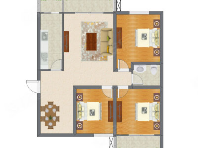 3室2厅 125.69平米