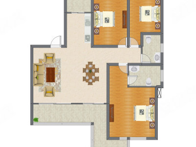 3室2厅 111.31平米户型图