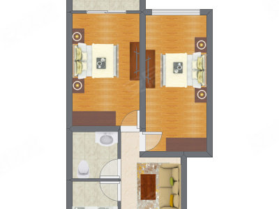 2室1厅 53.03平米