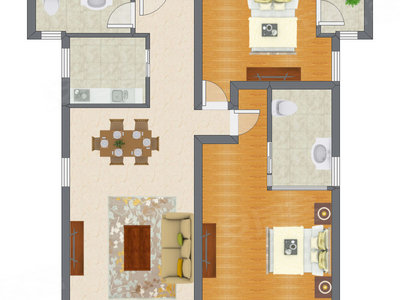 2室2厅 119.16平米