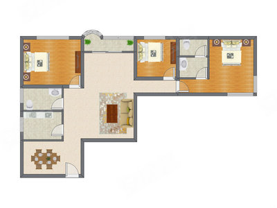 3室2厅 163.73平米