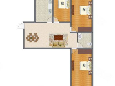 3室2厅 150.43平米