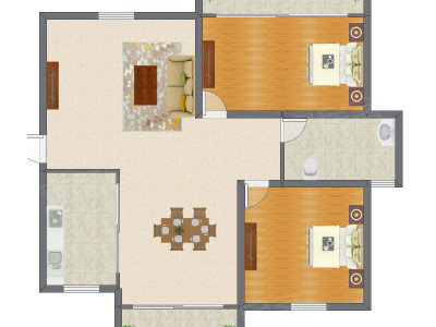 2室2厅 85.86平米