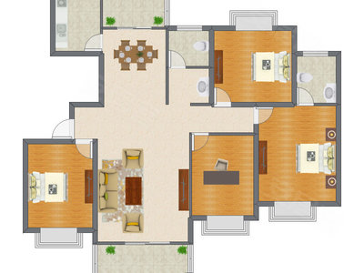 4室2厅 123.34平米