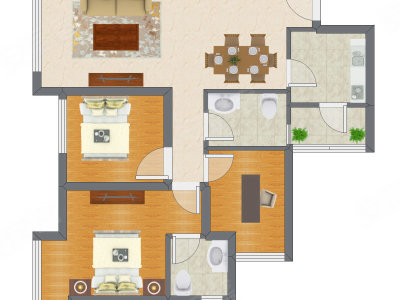3室2厅 99.53平米