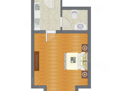 1室0厅 47.98平米