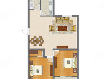 2室2厅 98.60平米