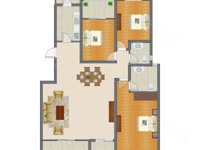 3室2厅 133.01平米