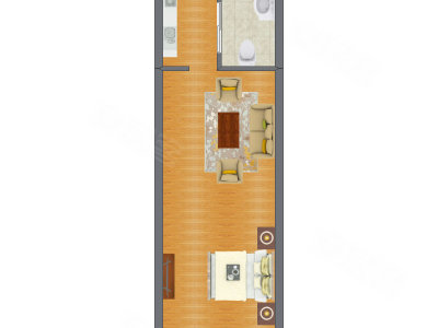 1室0厅 31.02平米户型图