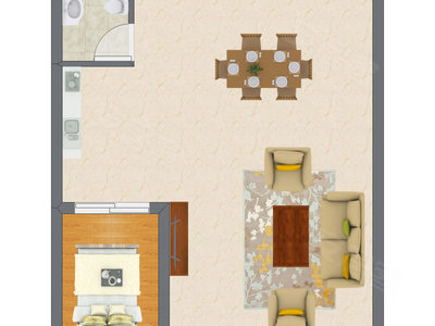 1室1厅 47.16平米户型图