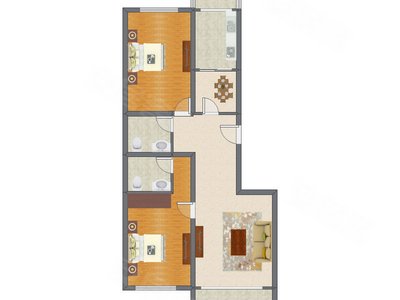 2室2厅 126.49平米