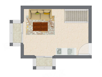 1室1厅 32.27平米户型图