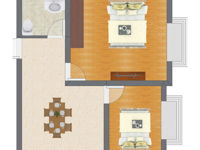 2室1厅 41.03平米