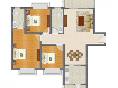3室2厅 114.98平米