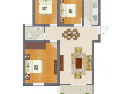 3室1厅 65.15平米
