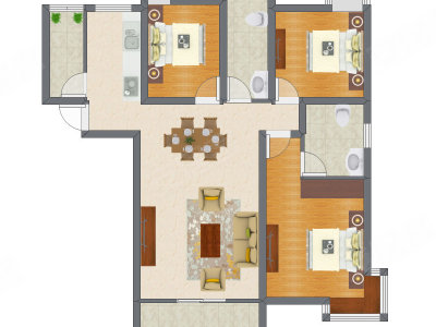 3室2厅 81.83平米